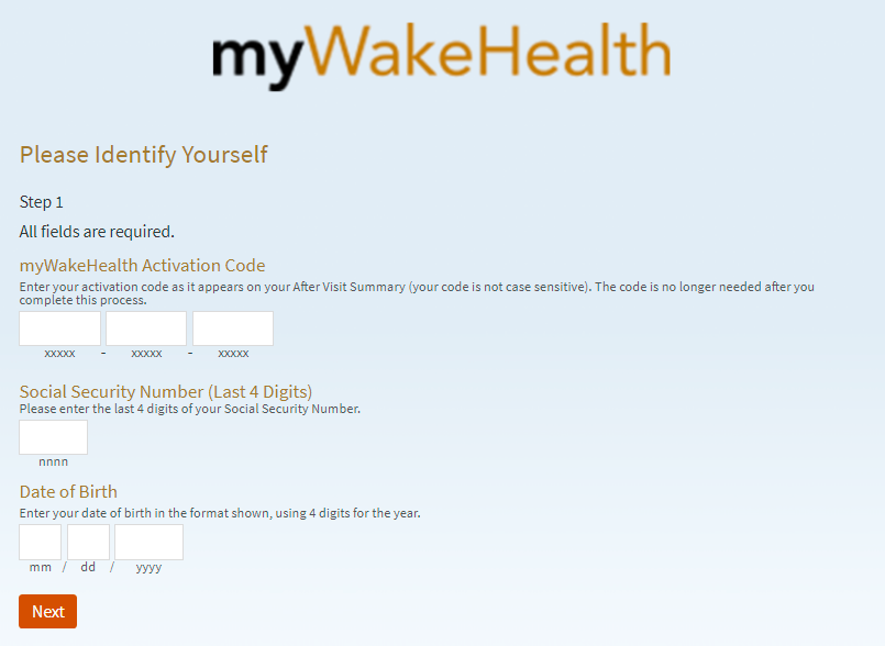 Sign In For MyWakeHealth Account